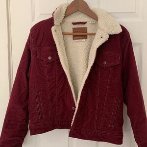 Levi’s Sherpa-Lined Red Corduroy Jacket